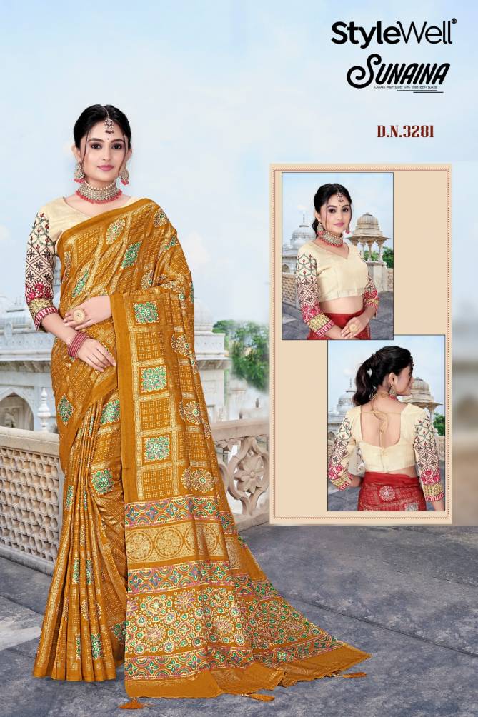 Sunaina By Stylewell Silk Printed Sarees Wholesale Price In Surat